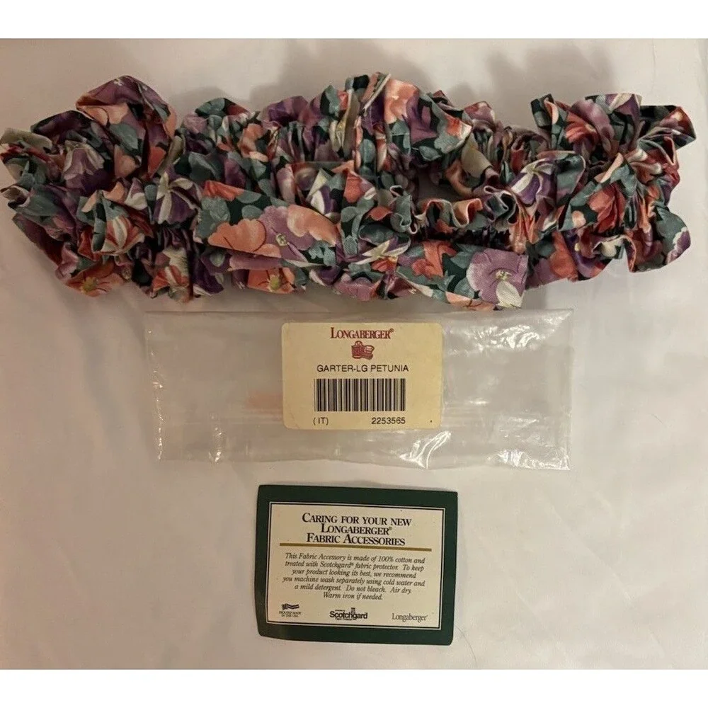(5) New Longaberger Basket Vintage 1990’s Collectible Basket Garters, Size Large